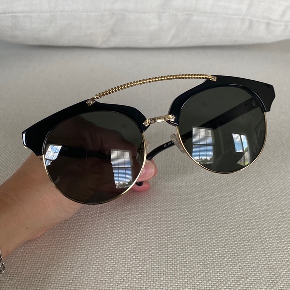 Philippe Plein Horn Rim Double Bridge Black & Gold Framed Sunglasses Unisex - Picture 8 of 16